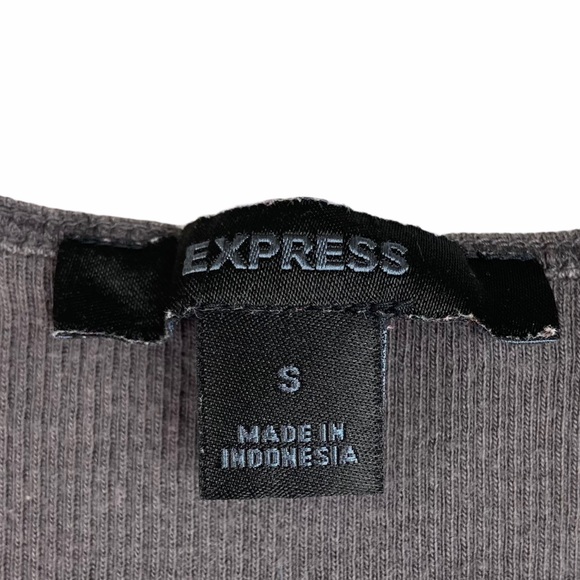 Express | Gray Ribbed Racerback Muscle Tee - Picture 15 of 16